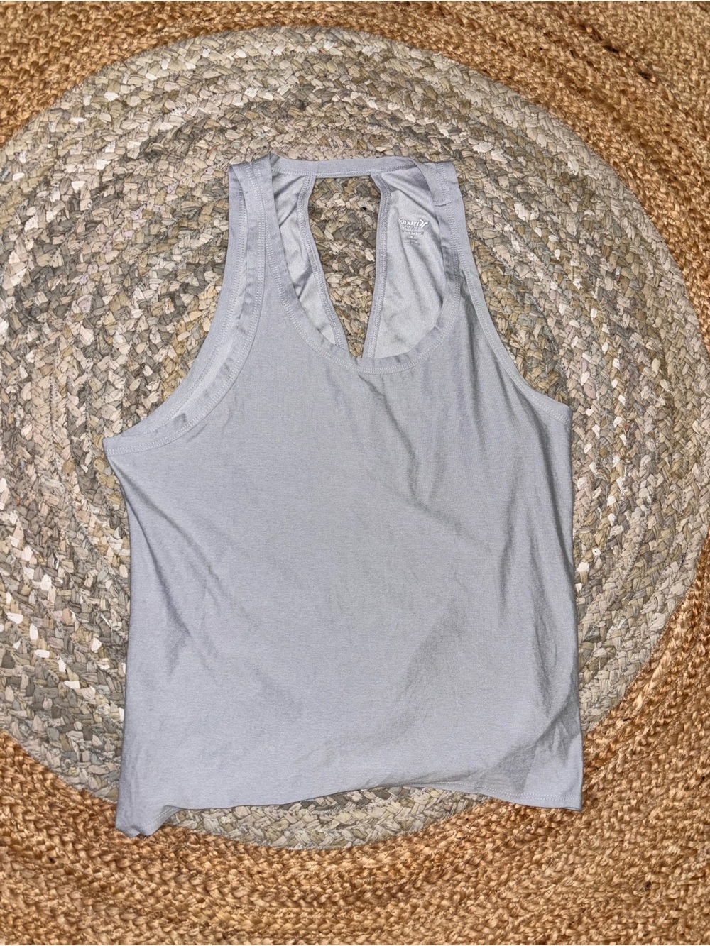 Old Navy Active Women’s Light Gray Racerback Tank Top - Athletic Performance